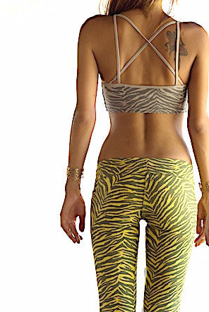 Cross Back Zebra Crop Bra - FUNKY SIMPLICITY