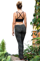 Flared Leggings - Olive Green Black Leopard - FUNKY SIMPLICITY