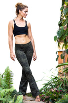 Flared Leggings - Olive Green Black Leopard - FUNKY SIMPLICITY