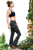 Flared Leggings - Olive Green Black Leopard - FUNKY SIMPLICITY