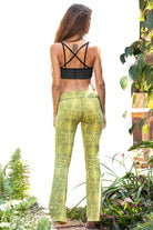 Flared leggings - Snake Yellow Grey - FUNKY SIMPLICITY