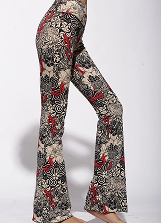 Flares Bootleg Leggings Funky Simplicity Tribal eagle cream black Cotton lycra