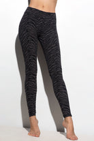 Zebra Leggings Black Grey Medium high waist Funky Simplicity yoga tights yoga wear