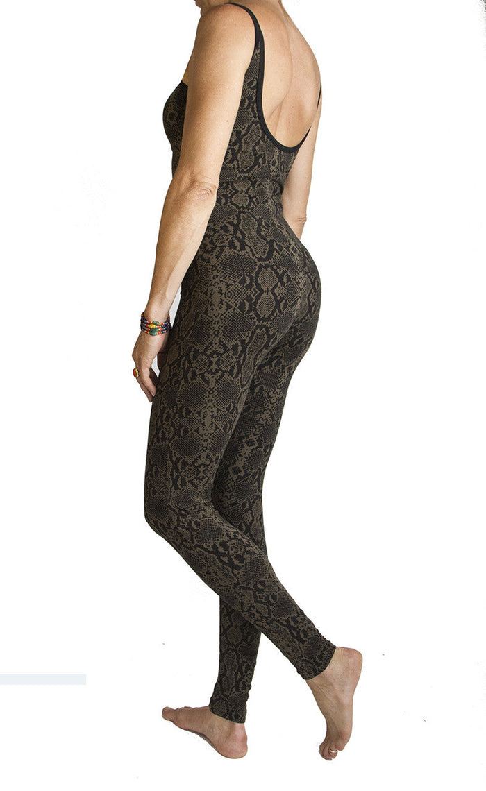 Snake Olive Catsuit - FUNKY SIMPLICITY