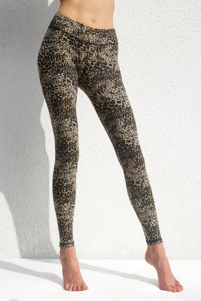 Flared Leggings - Charcoal discharge Leopard – FUNKY SIMPLICITY
