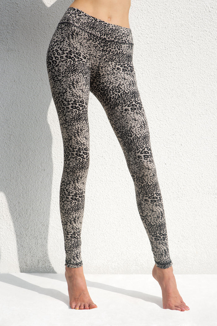 Leggings Leopard Light Grey Black