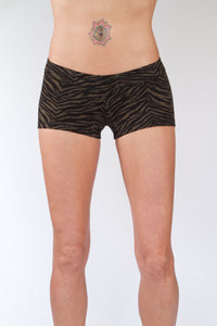 Low waist Hotpants - Olivegreen Black Zebra - Beach Shorts - FUNKY SIMPLICITY