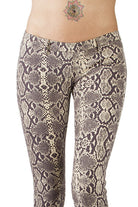 Lycra Jeans Tights Snake Cream Brown - FUNKY SIMPLICITY