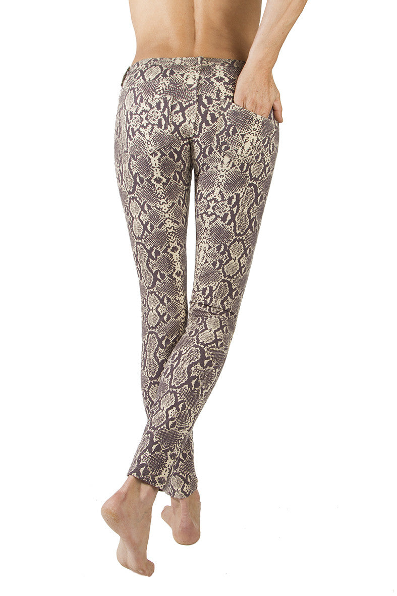 Lycra Jeans Tights Snake Cream Brown - FUNKY SIMPLICITY