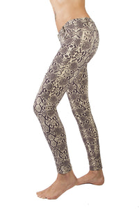 Lycra Jeans Tights Snake Cream Brown - FUNKY SIMPLICITY