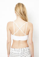 Cross Back White Crop Bra - FUNKY SIMPLICITY