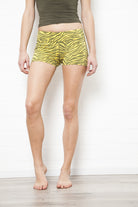 Yoga Hotpants - Yellow Grey Zebra - Beach Shorts - FUNKY SIMPLICITY